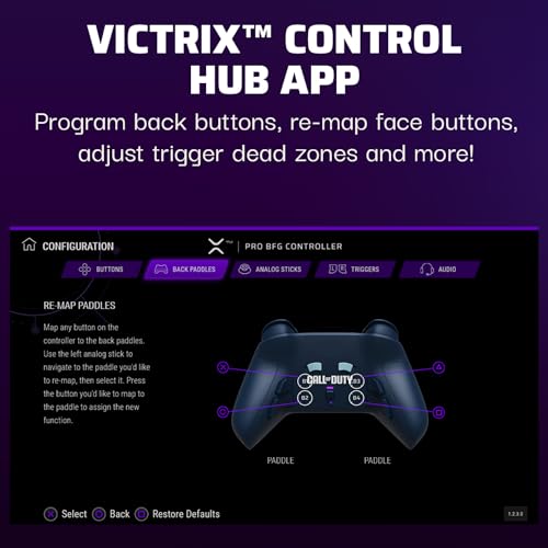 PDP Victrix Pro BFG Wireless Controller for PS4/PS5/PC, Sony 3D Audio, Modular Back Buttons/Clutch Triggers/Joystick, Call of Duty Midnight Mask