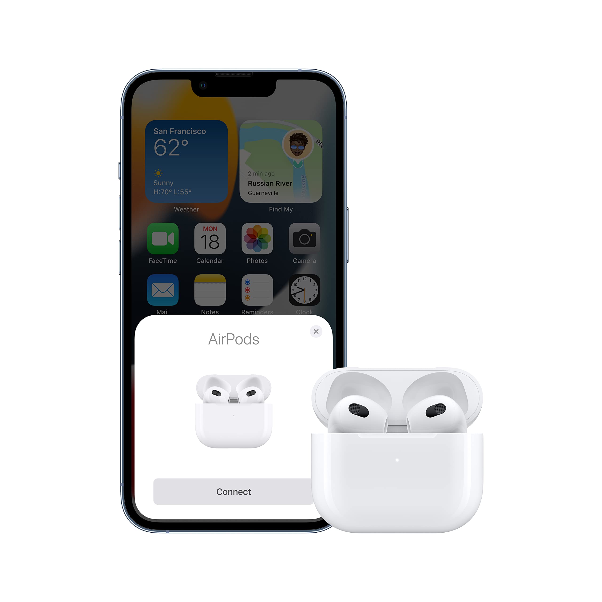 Apple AirPods (3rd Generation) Wireless Ear Buds, Bluetooth Headphones, Personalized Spatial Audio, Sweat and Water Resistant, Lightning Charging Case Included, Up to 30 Hours of Battery Life