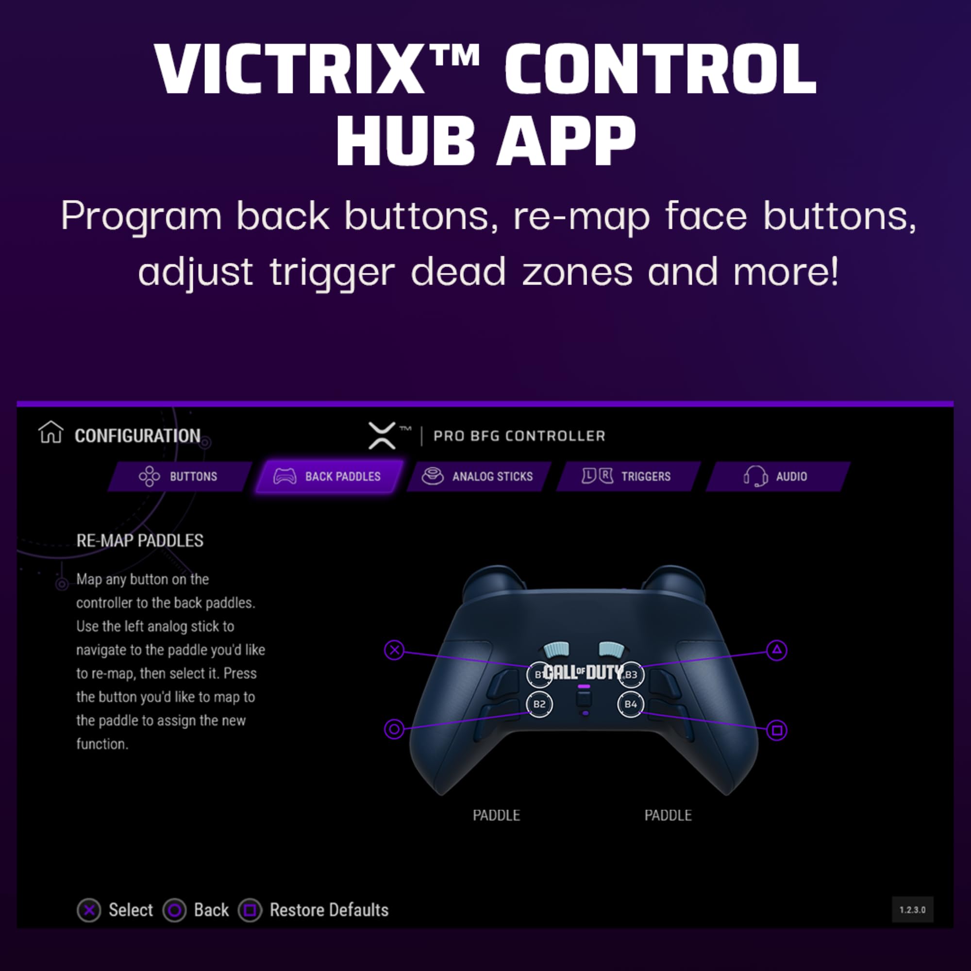 PDP Victrix Pro BFG Wireless Controller for PS4/PS5/PC, Sony 3D Audio, Modular Back Buttons/Clutch Triggers/Joystick, Call of Duty Midnight Mask