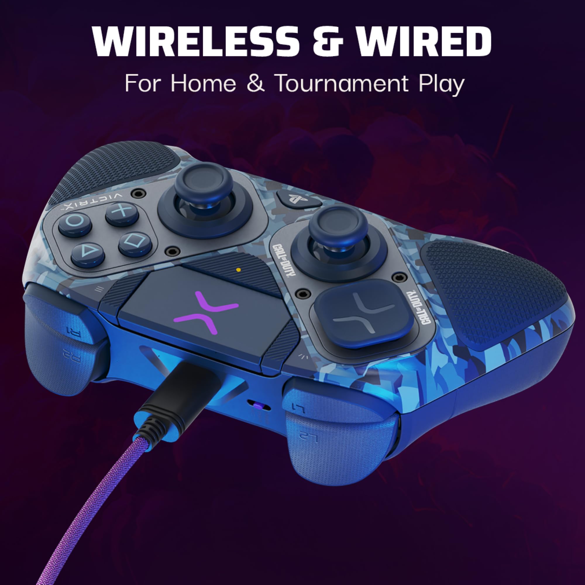 PDP Victrix Pro BFG Wireless Controller for PS4/PS5/PC, Sony 3D Audio, Modular Back Buttons/Clutch Triggers/Joystick, Call of Duty Midnight Mask